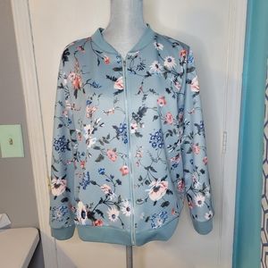 Floral Teal Jacket Sz XL